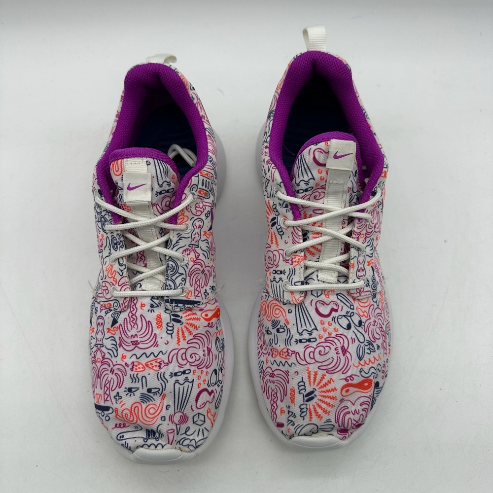 Nike 749986-168 Roshe Run‎ Womens Size 8 Purple Doodle Print Running Sneakers - Picture 8 of 10